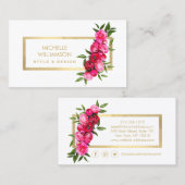 Luxe Waterカラーバラ金ゴールド/白 名刺 (正面/裏面)