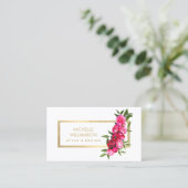 Luxe Waterカラーバラ金ゴールド/白 名刺 (スタンド正面)