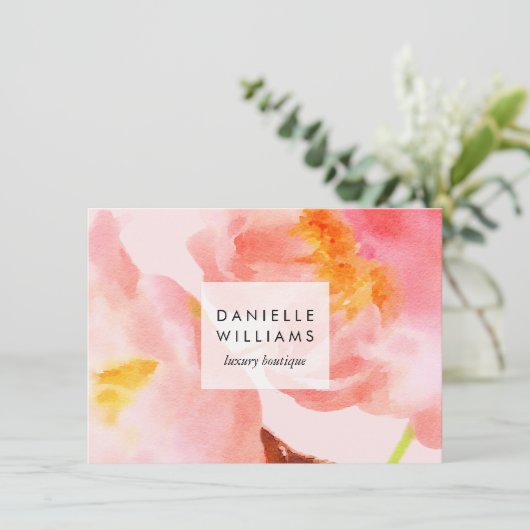 Luxe Water Color Pink花模様商品券 (スタンド正面)