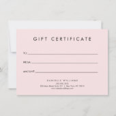 Luxe Water Color Pink花模様II商品券 (裏面)