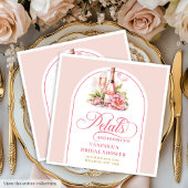 Luxe Watercolor Petals and Prosecco Bridal Napkins
