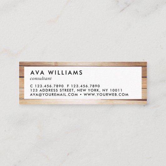 Luxe Woodクリモダンーンレイアウトの紹介 スキニー名刺 (裏面)