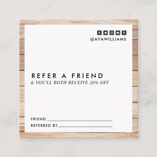 Luxe Woodクリモダンーンレイアウトの紹介 スクエア名刺 (正面)