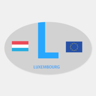 Luxembourg*のヨーロッパ楕円形のステッカー 楕円形シール