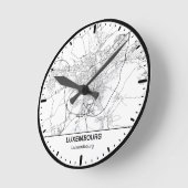Luxembourg Clock City Line Art ラウンド壁時計 (傾斜)