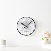 Luxembourg Clock City Line Art ラウンド壁時計 (ホーム)