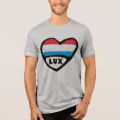 Luxembourg Country Code Flag Heart LUX トライブレンドＴシャツ (正面)