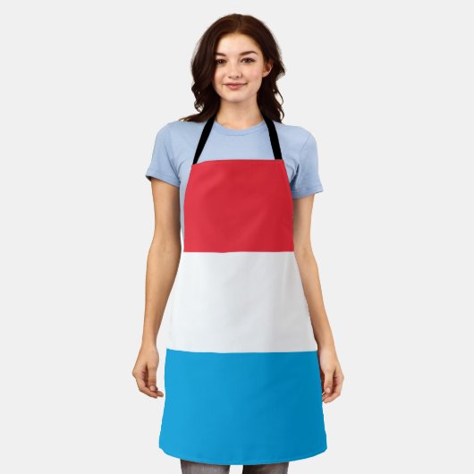 Luxembourg Flag エプロン (着用した状態)