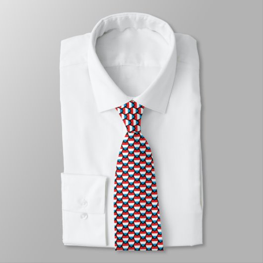 Luxembourg Flag Hearts Tie ネクタイ (タイ)