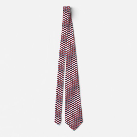 Luxembourg Flag Hearts Tie ネクタイ (裏面)