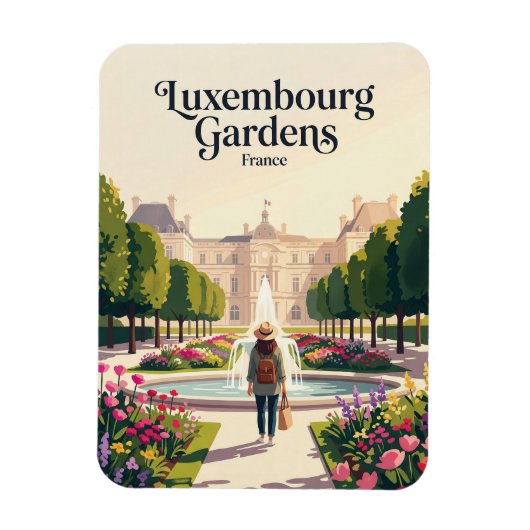 Luxembourg Gardens France マグネット (縦)
