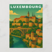 Luxembourg Historic Viaduct European Travel ポストカード (正面)