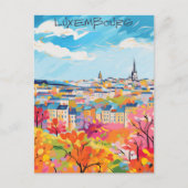 Luxembourg Travel City Painting Aesthetic ポストカード (正面)