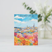 Luxembourg Travel City Painting Aesthetic ポストカード (スタンド正面)