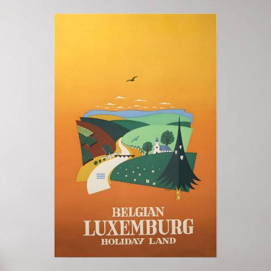 Luxembourg Travel Poster Belgium Art Print ポスター (正面)