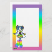 "Luxie"の虹のサイバーのゴシックの妖精の文房具 便箋 (正面/裏面)