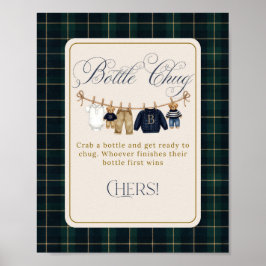 Luxsary  Bear Plaid Baby Shower Bottle Chug ポスター
