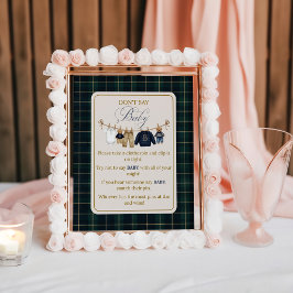 Luxsary  Bear Plaid Baby Shower Dont Say Game ポスター