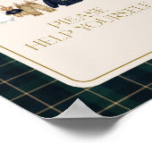 Luxsary  Bear Plaid Baby Shower Drinks Bar ポスター (角)