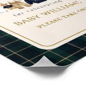 Luxsary  Bear Plaid Baby Shower Favors ポスター (角)