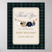 Luxsary  Bear Plaid Baby Shower Favors ポスター (正面)