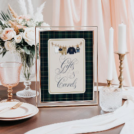 Luxsary  Bear Plaid Baby Shower Gift Card ポスター