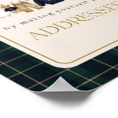 Luxsary  Bear Plaid Baby Shower Help Mom Addressee ポスター (角)