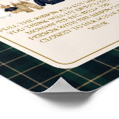 Luxsary  Bear Plaid Baby Shower Mom Belly Game ポスター (角)