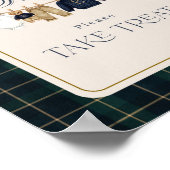 Luxsary  Bear Plaid Baby Shower Sweet Treat ポスター (角)