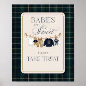 Luxsary  Bear Plaid Baby Shower Sweet Treat ポスター (正面)