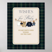 Luxsary Bear Plaid Baby Shower Wishes for Baby ポスター (正面)