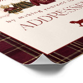 Luxsary Teddy Baby Shower Girl Plaid Addressee ポスター (角)