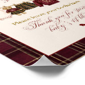 Luxsary Teddy Baby Shower Girl Plaid Books ポスター (角)