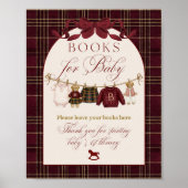 Luxsary Teddy Baby Shower Girl Plaid Books ポスター (正面)