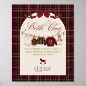 Luxsary Teddy Baby Shower Girl Plaid Bottle Chug ポスター (正面)
