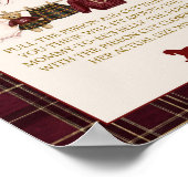 Luxsary Teddy Baby Shower Girl Plaid Bow Mom Belly ポスター (角)