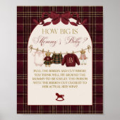 Luxsary Teddy Baby Shower Girl Plaid Bow Mom Belly ポスター (正面)