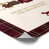 Luxsary Teddy Baby Shower Girl Plaid Diaper Raffle ポスター (角)