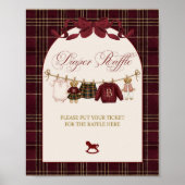Luxsary Teddy Baby Shower Girl Plaid Diaper Raffle ポスター (正面)