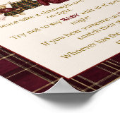 Luxsary Teddy Baby Shower Girl Plaid Dont Say Baby ポスター (角)