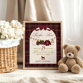 Luxsary Teddy Baby Shower Girl Plaid FInd Pacifier ポスター