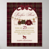 Luxsary Teddy Baby Shower Girl Plaid FInd Pacifier ポスター (正面)