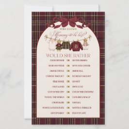 Luxsary Teddy Baby Shower Girl Plaid Game