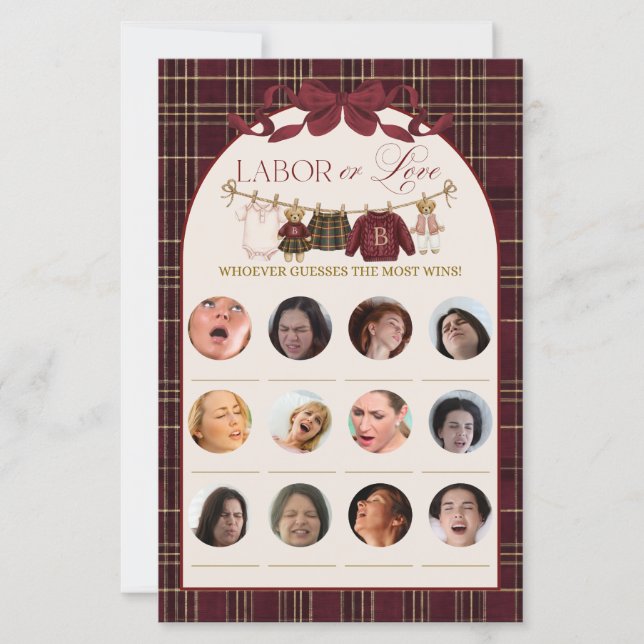 Luxsary Teddy Baby Shower Girl Plaid Game (正面)