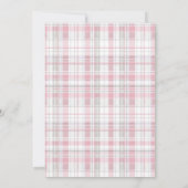 Luxsary Teddy Bear Pink Plaid Baby Girl Shower  招待状 (裏面)