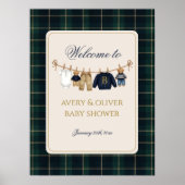 Luxsary Teddy Bear Plaid Baby Shower  ポスター (正面)