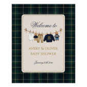 Luxsary Teddy Bear Plaid Baby Shower  ポスター (正面)
