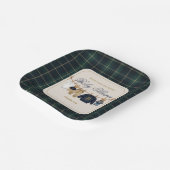 Luxsary Teddy Bear Plaid Baby Shower Paper Plate ペーパープレート (傾斜あり)