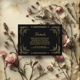 Luxuアールデコ結婚の黒いエンクロージャカード エンクロージャーカード