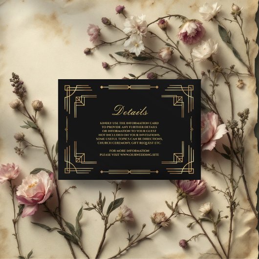 Luxuアールデコ結婚の黒いエンクロージャカード エンクロージャーカード